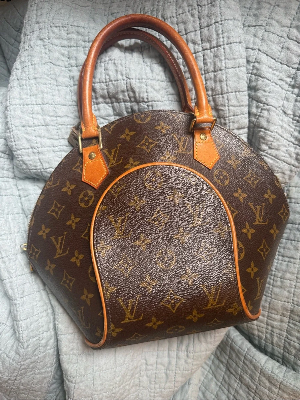 Authentic Louis Vuitton Brown Monogram Canvas Ellipse PM bag